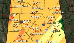降雨来了：阿拉巴马州到周六可能会有几英寸的降雨