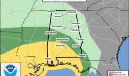 周一晚些时候和周二阿拉巴马州可能会有龙卷风和强风暴