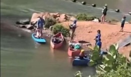 “澳大利亚，快下来吧”：一家人在阿盖尔湖大坝度假的视频中令人不寒而栗的细节